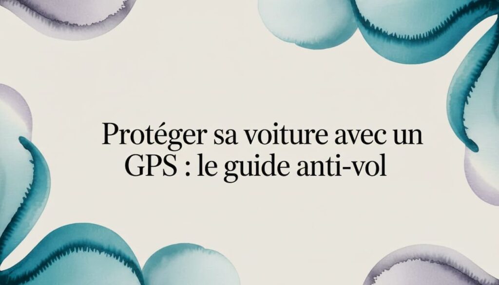 Carte de présentation avec encadrement ruban aquarelle pour l’article sur les GPS embarqués en voiture