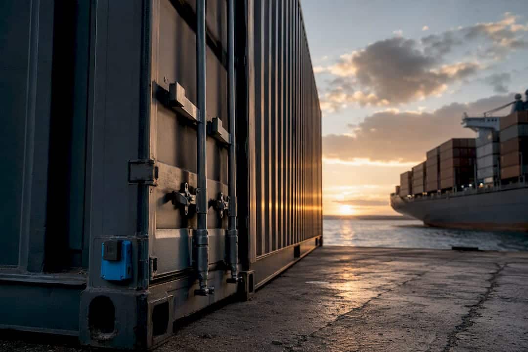 Conteneurs maritimes dans un port européen