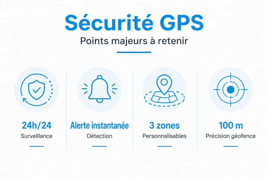 Visuel récapitulatif des éléments essentiels à connaître sur la sécurité GPS