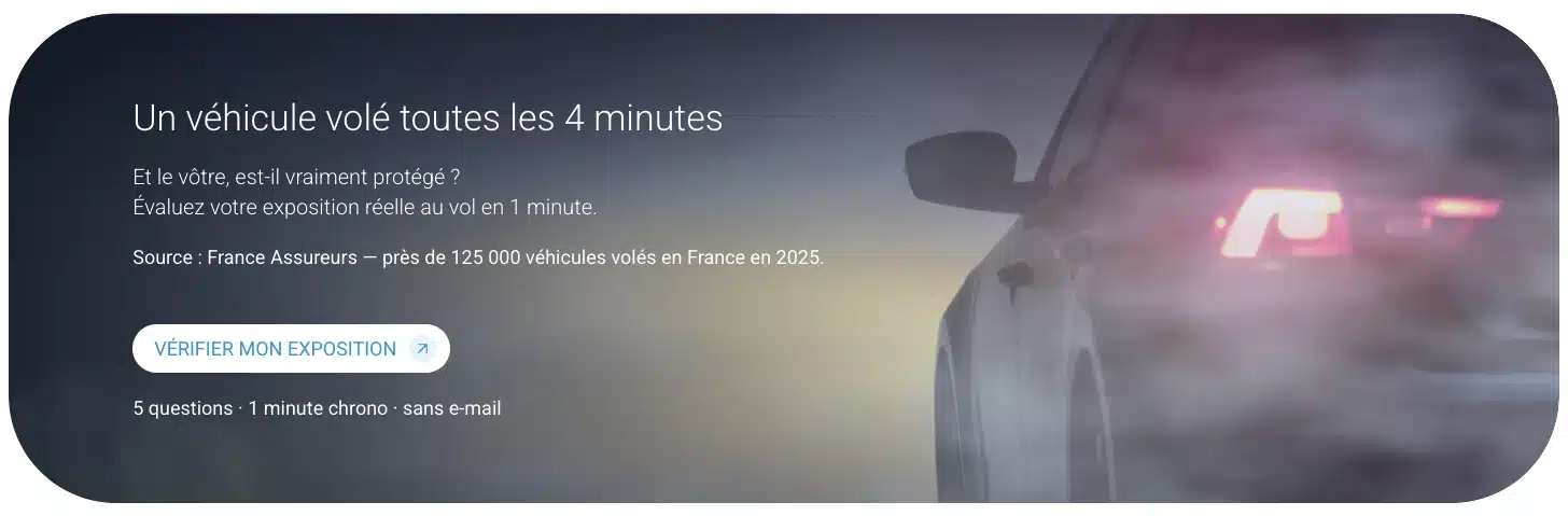 Formulaire pour vérifier l'exposition de sa voiture au vol, comme un Peugeot 5008, en une minute